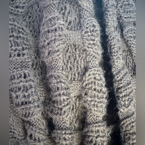 VENICE BLUE Chocolate Brown Boho Pom Pom Tie Longline Cardigan L/XL Sweater Top - Picture 14 of 16